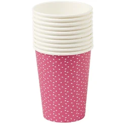 Clearance Gifi Gobelet en carton rose et blanc x 10