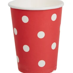 Sale Gifi Gobelet en carton rouge design pois blancs x10