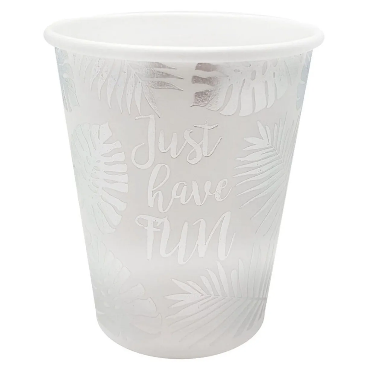 Outlet Gifi Gobelet jetable design feuilles grises x10