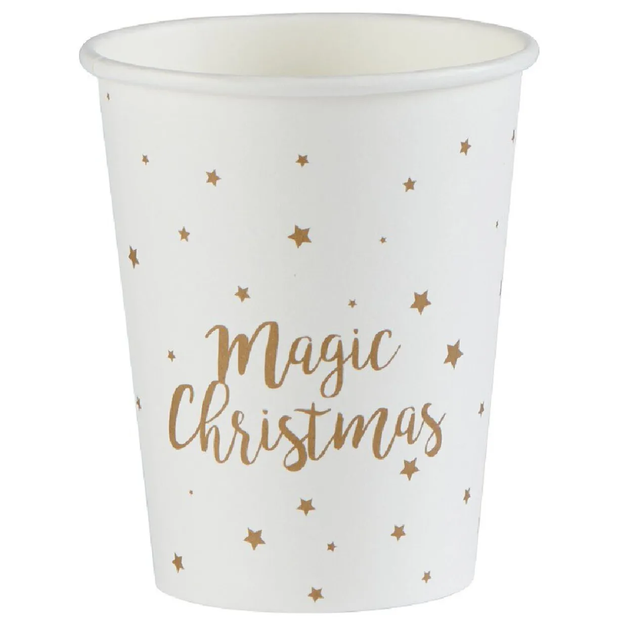 Clearance Gifi Gobelet jetable Noël Magic Christmas blanc doré 25cl x10