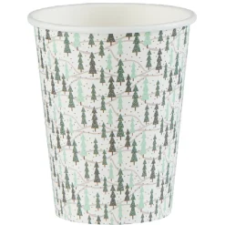 Clearance Gifi Gobelet jetable Noël motif sapin blanc et vert 25 cl x10