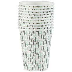Clearance Gifi Gobelet jetable Noël motif sapin blanc et vert 25 cl x10