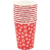 Clearance Gifi Gobelet jetable Noël motif flocon rouge et blanc 25 cl x10