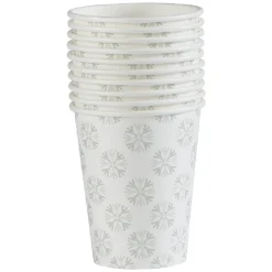 Best Gifi Gobelet jetable Noël motif flocon beige et gris 25 cl x10