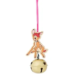 Gifi Grelot Disney Bambi orange et doré à suspendre bois Ø5xH11cm^ Décoration Sapin