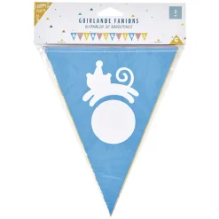 Gifi Guirlande à fanions Circus en papier rouge, blanc et bleu