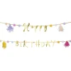 Hot Gifi Guirlande anniversaire Happy Birthday aluminium thème fée licorne 2m