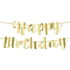 Gifi Guirlande anniversaire Happy Birthday doré thème nuit 1,5m
