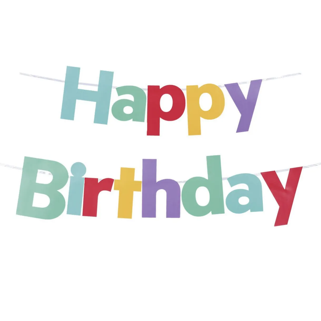 Sale Gifi Guirlande anniversaire Happy Birthday multicolore 2,5m