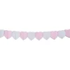 Hot Gifi Guirlande coeur papier de soie rose et blanc 3m