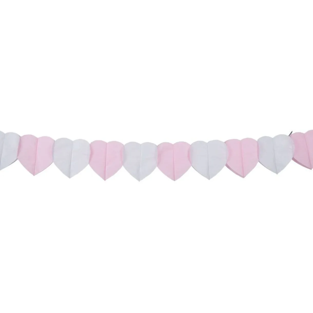 Hot Gifi Guirlande coeur papier de soie rose et blanc 3m