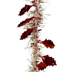 Gifi Guirlande de Noël argentée et rouge 2 m^ Décoration Extérieure De Noël