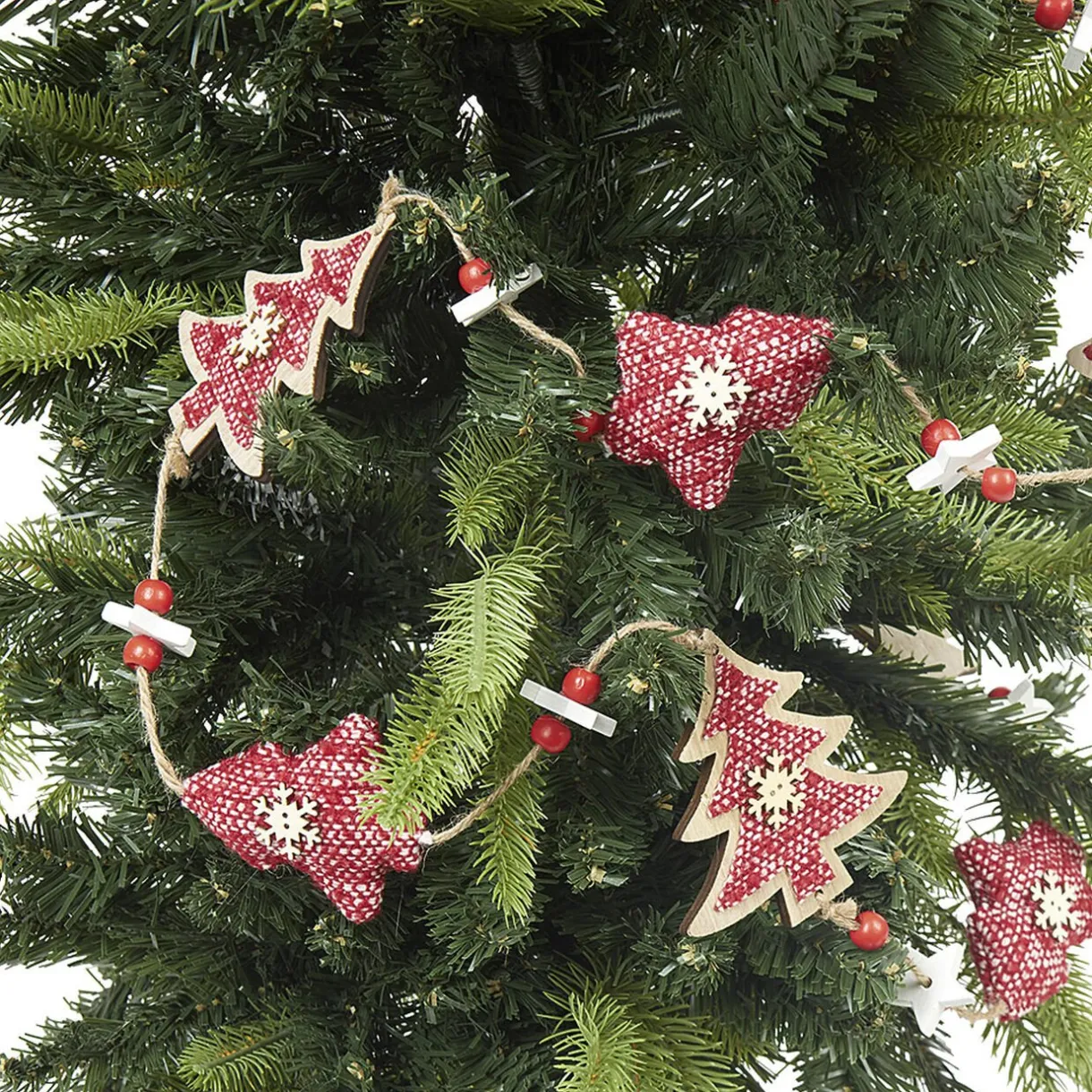Gifi Guirlande de Noël en bois^ Décoration Sapin