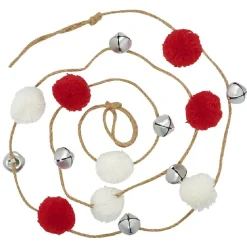 New Gifi Guirlande de Noël pompons et clochettes