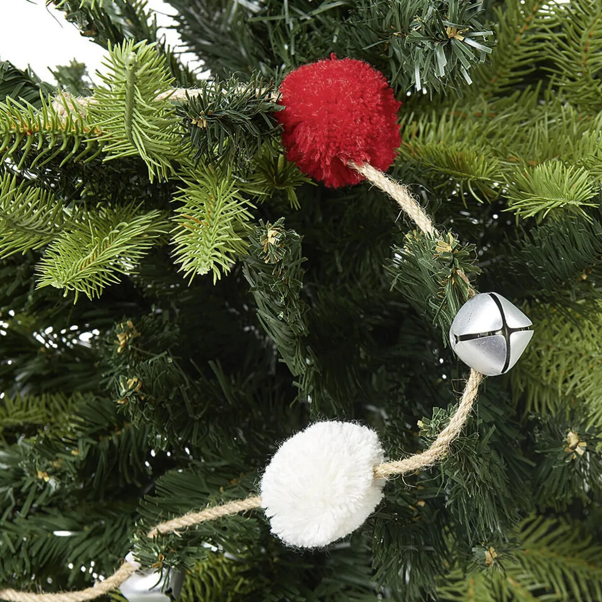 New Gifi Guirlande de Noël pompons et clochettes