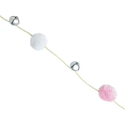 Gifi Guirlande de Noël pompons et clochettes 1m40^ Décoration Sapin