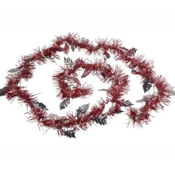 Gifi Guirlande de Noël rouge et argentée 2 m^ Décoration Extérieure De Noël