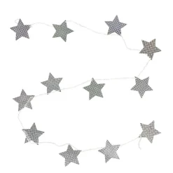 Gifi Guirlande de Noël étoiles en bois argenté^ Décoration Sapin
