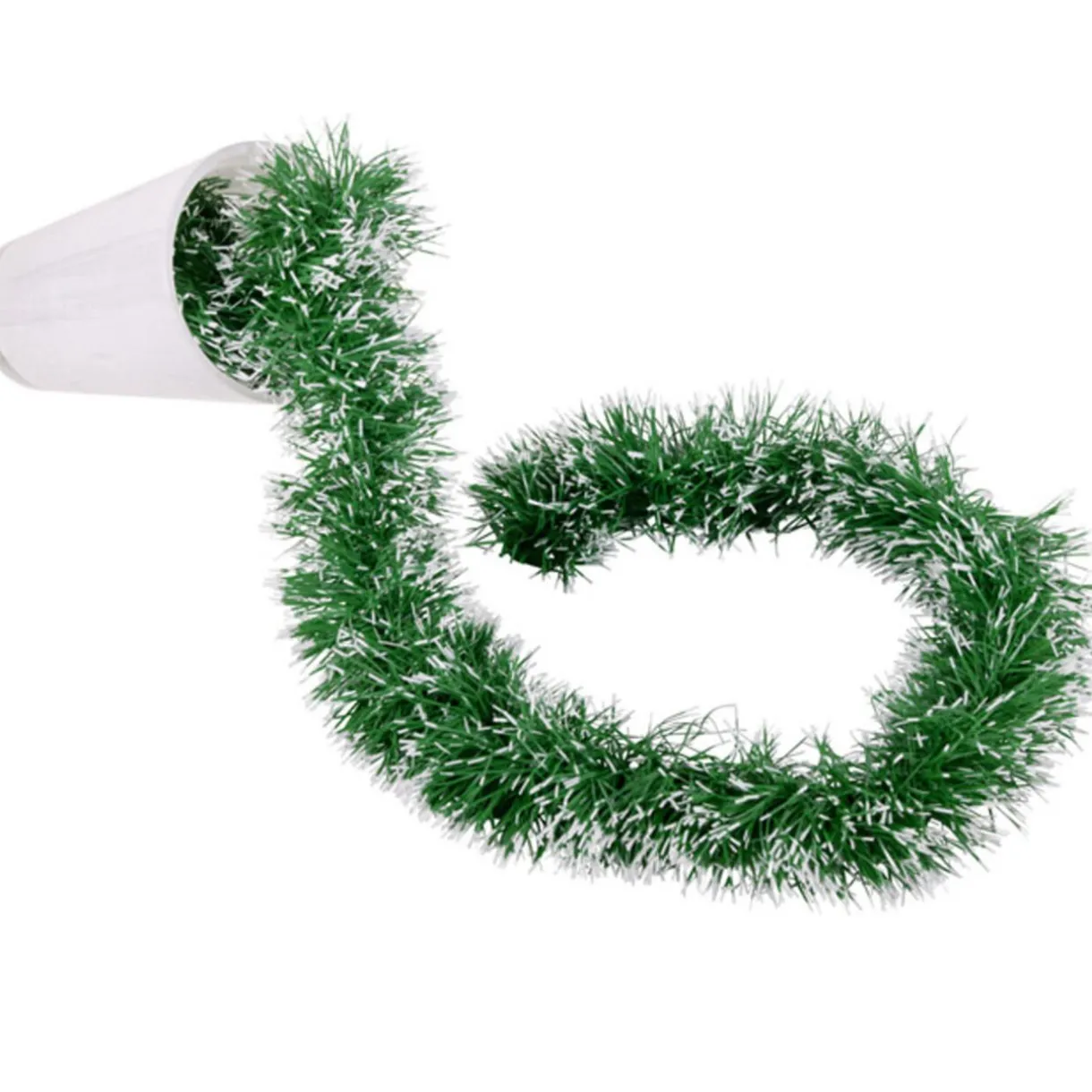 Gifi Guirlande de Noël verte blanche 2 m^ Décoration Extérieure De Noël