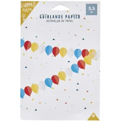 Sale Gifi Guirlande en papier Circus rouge, jaune, bleu et blanc