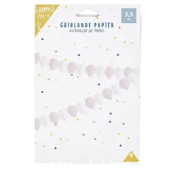 Discount Gifi Guirlande en papier forme ballon rose et blanc