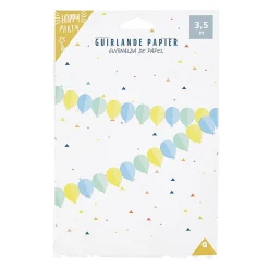 Sale Gifi Guirlande en papier forme ballon bleu, jaune et vert