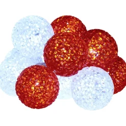 Gifi Guirlande extérieur solaire rouge et blanche 10 LED^ Décoration Extérieure De Noël