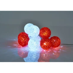 Gifi Guirlande extérieur solaire rouge et blanche 10 LED^ Décoration Extérieure De Noël