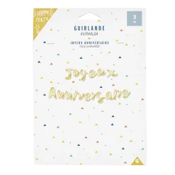 Hot Gifi Guirlande Joyeux anniversaire doré