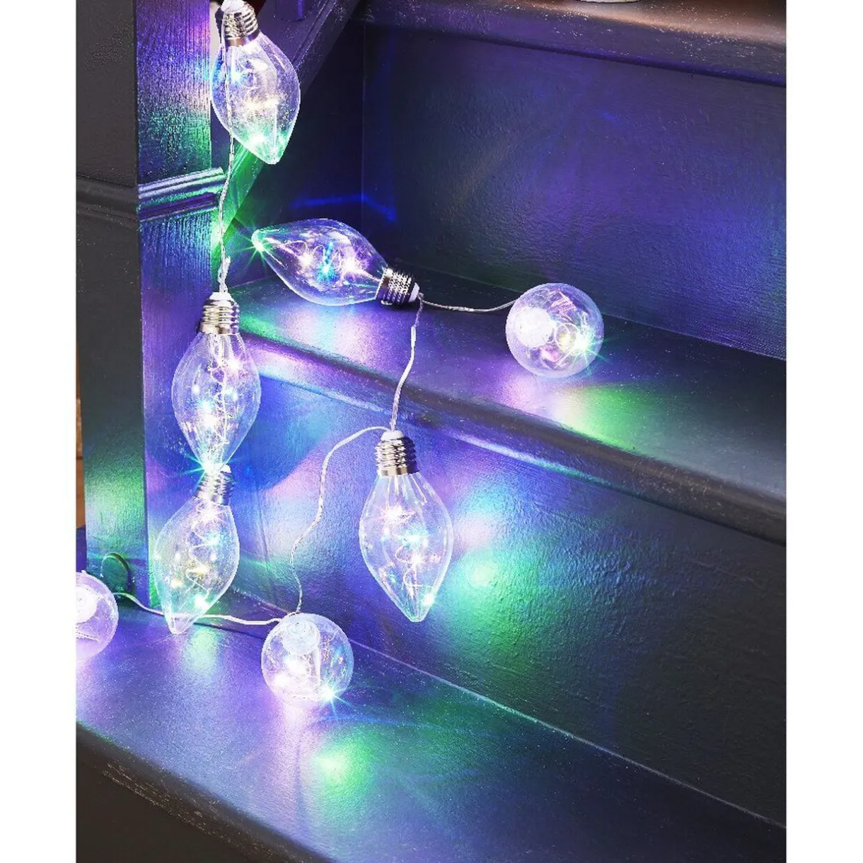 Gifi Guirlande électrique 6 ampoules à led multicolores L. 1 m^ Décoration Extérieure De Noël
