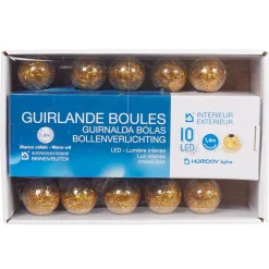 Gifi Guirlande électrique 10 boules dorées L. 1,8 m^ Décoration Extérieure De Noël