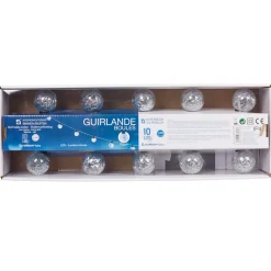 Gifi Guirlande électrique 10 boules grises pailletées L. 1,8 m^ Décoration Extérieure De Noël