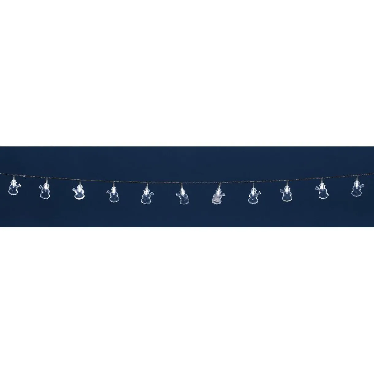 Gifi Guirlande électrique bonhommes de neige blanc fixe 3,9 m^ Décoration Extérieure De Noël