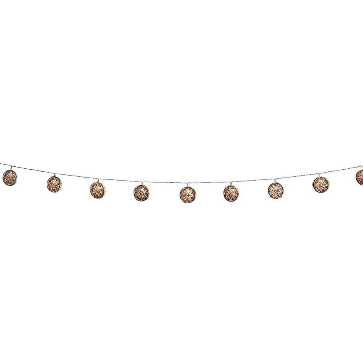 Gifi Guirlande électrique boules plates métal rosé 10 led L. 1,35 m^ Décoration Extérieure De Noël