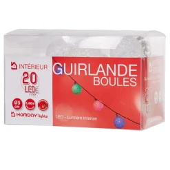 Gifi Guirlande électrique boules multicolores L. 3,80 m^ Décoration Extérieure De Noël