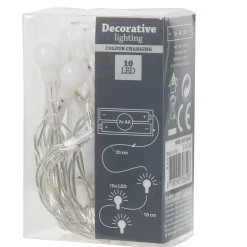 Gifi Guirlande électrique de 10 boules blanc 1 m^ Décoration Extérieure De Noël