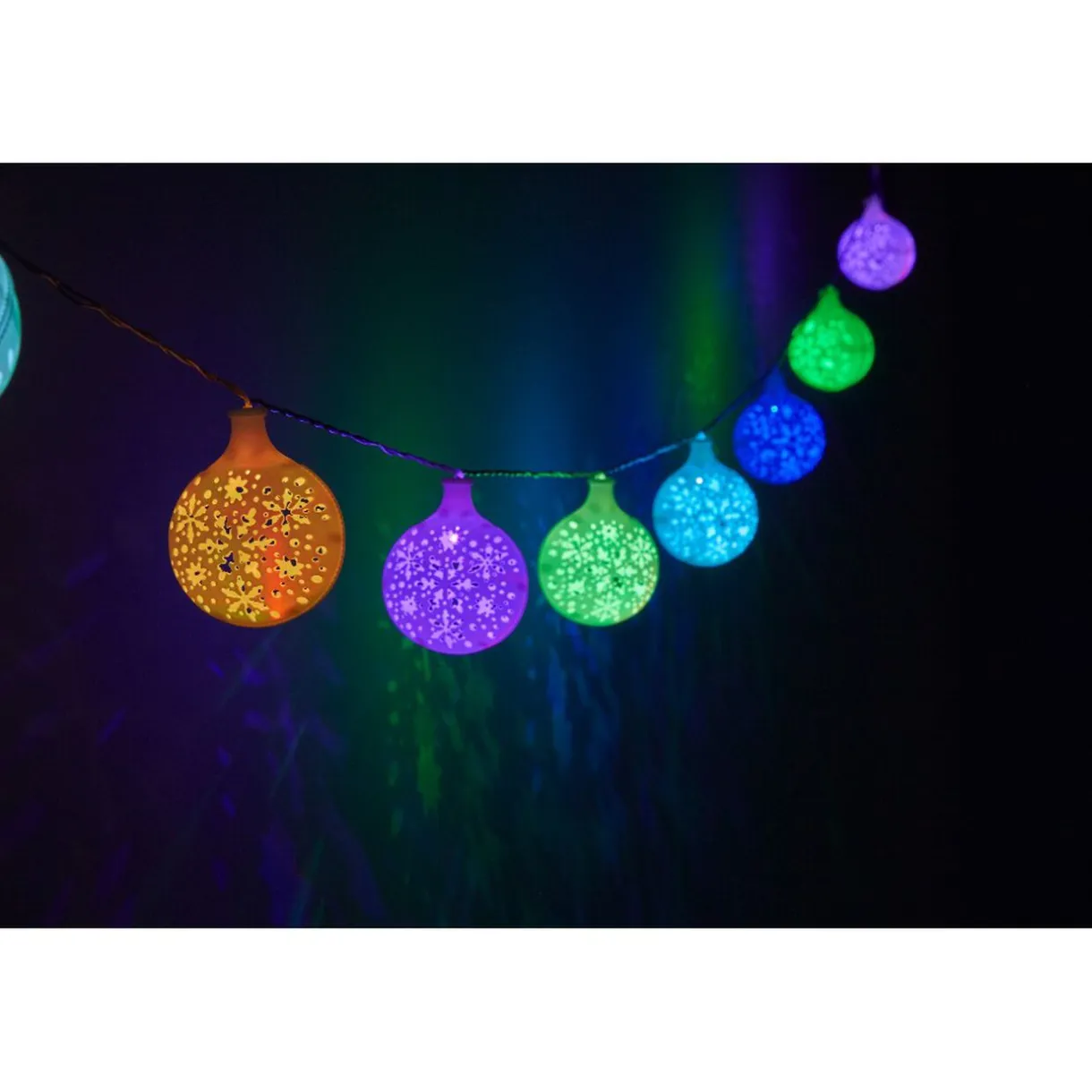 Gifi Guirlande électrique intérieure boules multicolores 8 LED fixe 1,75 m^ Décoration Extérieure De Noël