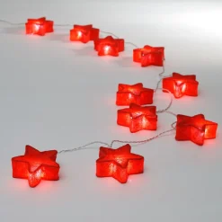 Gifi Guirlande électrique intérieure étoiles rouges 10 LED fixe 1,80 m^ Décoration Extérieure De Noël