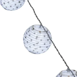 Gifi Guirlande électrique lampions blancs à étoiles dorées 1,8 m^ Décoration Extérieure De Noël