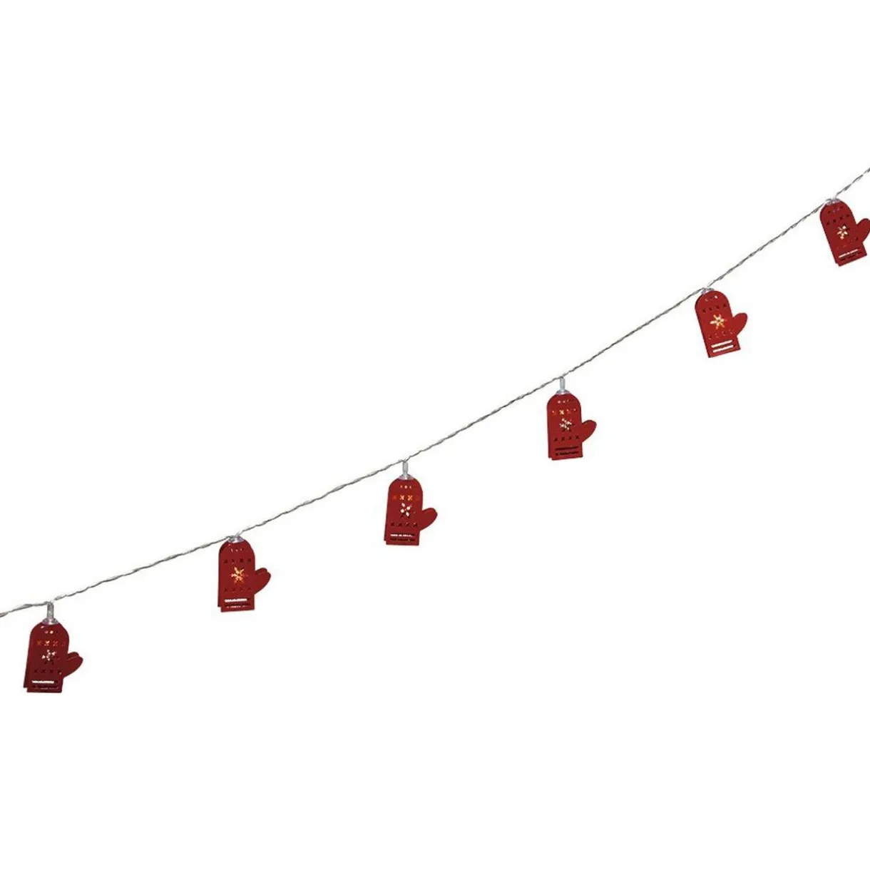 Gifi Guirlande électrique lumineuse 10 gants rouges L. 1,35 m^ Décoration Extérieure De Noël