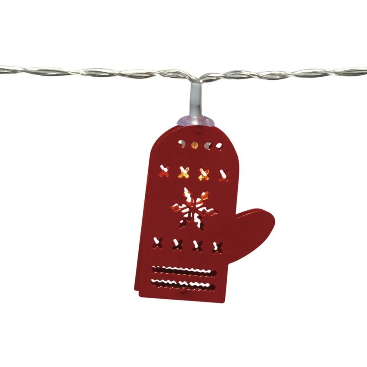 Gifi Guirlande électrique lumineuse 10 gants rouges L. 1,35 m^ Décoration Extérieure De Noël