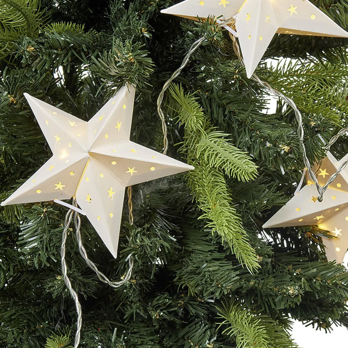 Gifi Guirlande électrique étoiles blanches fixes 1,2 m^ Décoration Extérieure De Noël