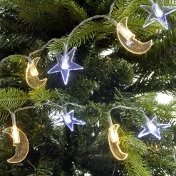 Gifi Guirlande électrique étoiles et lunes blanc fixe 1 m^ Décoration Extérieure De Noël