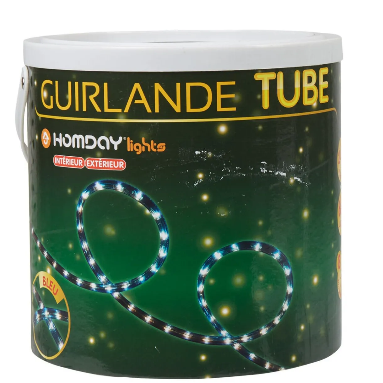 Gifi Guirlande électrique tube bleu clignitant 24 m^ Décoration Extérieure De Noël