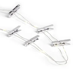 Clearance Gifi Guirlande LED à pinces 280cm plastique argenté