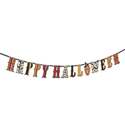 Gifi Guirlande lettre feutrine Happy Halloween rouge orange noir 1,60 m