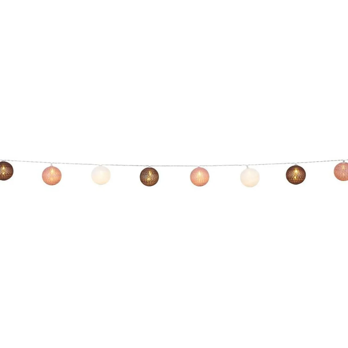 Discount Gifi Guirlande lumineuse 10 boules beige marron orange L165cm