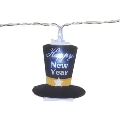 Hot Gifi Guirlande lumineuse 10 LED chapeaux Happy New Year 1,75 m