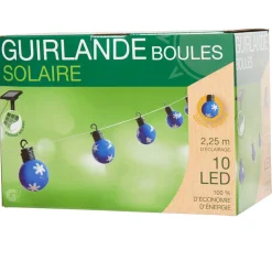 Gifi Guirlande lumineuse boules bleues motifs étoiles L. 2,25 m^ Décoration Extérieure De Noël