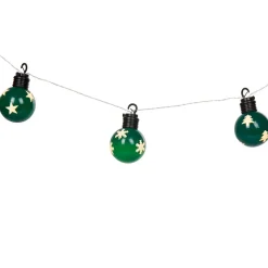 Gifi Guirlande lumineuse boules vertes motifs étoiles L. 2,25 m^ Décoration Extérieure De Noël